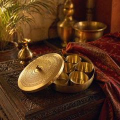 Moradabad Traditional Pure Brass Masala Dabba