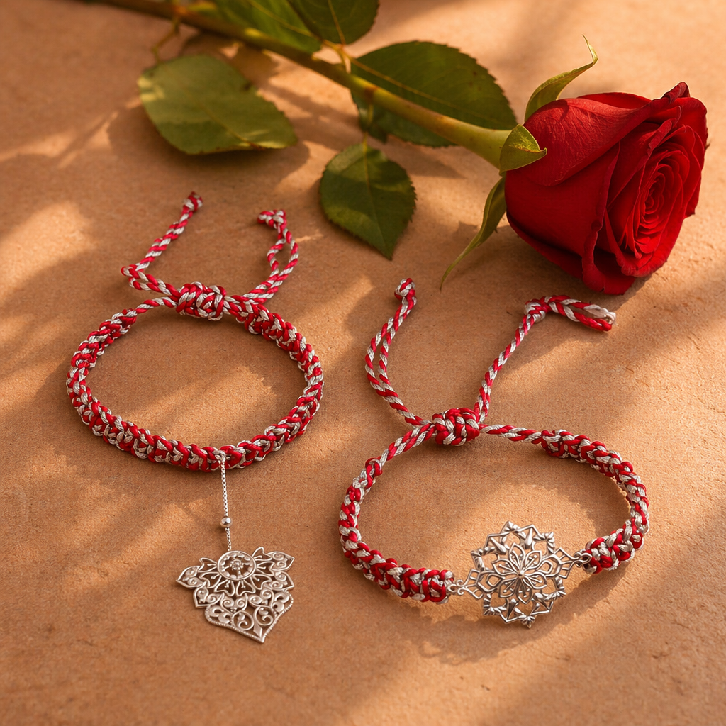 Silver Filigree — Bhaiya-Bhabhi Rakhi Set