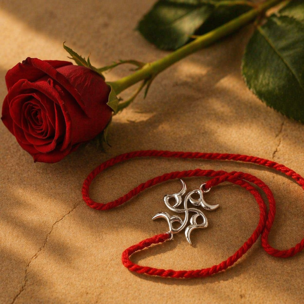 Handcrafted Sathiya — Pure Silver Rakhi