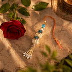 Hand-Set Turquoise Pearl — Lumba Rakhi