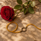 Handcrafted — Brass Circle Rakhi in Yellow