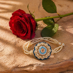 Floral Pearl — Hand-Embroidered Rakhi