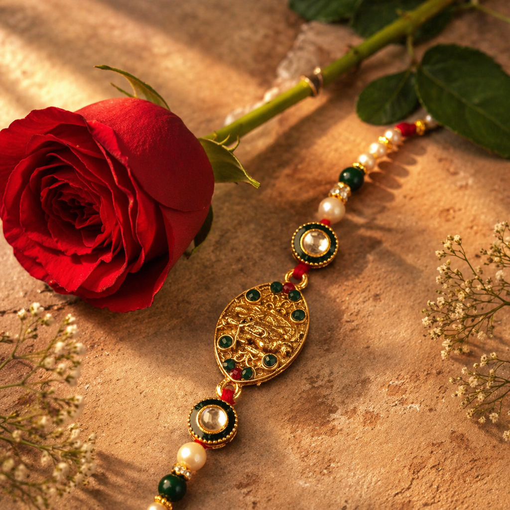 Radha Krishna — Handcrafted Kundan Rakhi