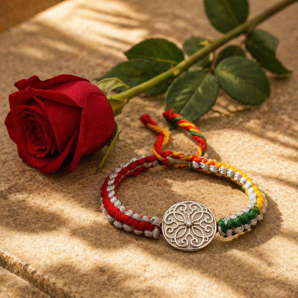 Swirl Disc — Handmade Silver Rakhi