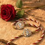 Handcrafted Trishul & Ganesha — Bhaiya-Bhabhi Rakhi Set