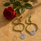 Hand-Finished Sterling Ganesha — Bhaiya-Bhabhi Rakhi Set