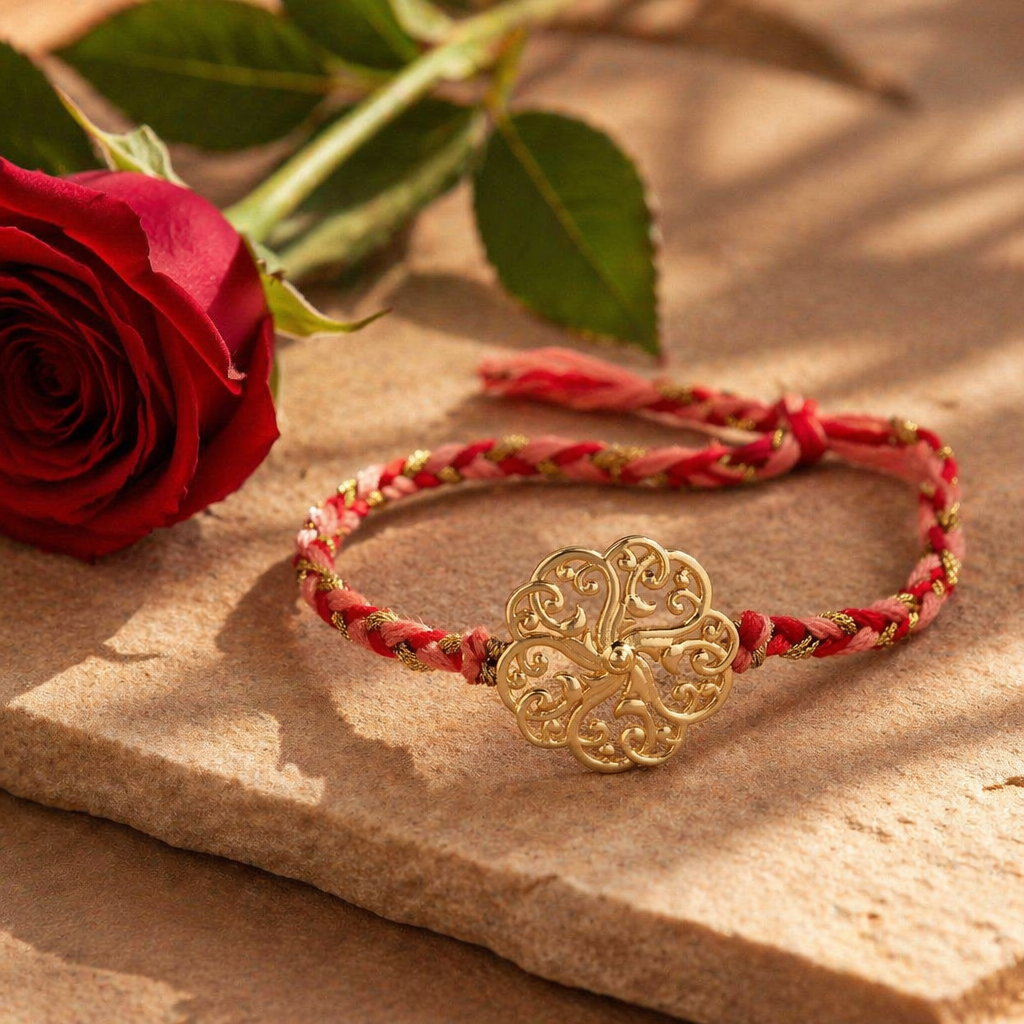 Filigree Mandala — Gold Brass Rakhi