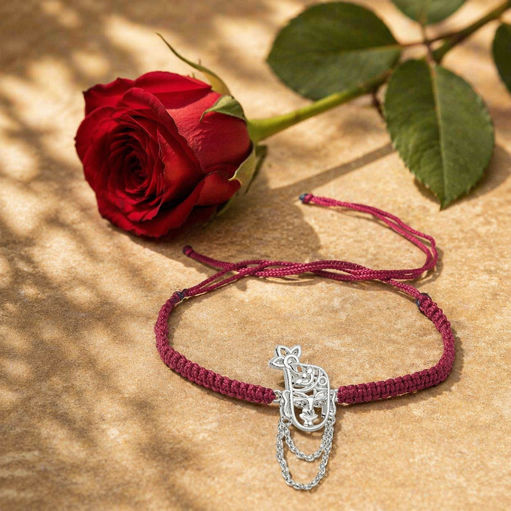 Hand-Finished Silver Krishna — Devotional Rakhi