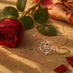 Handcrafted Heart & Om — Sterling Silver Chain Rakhi