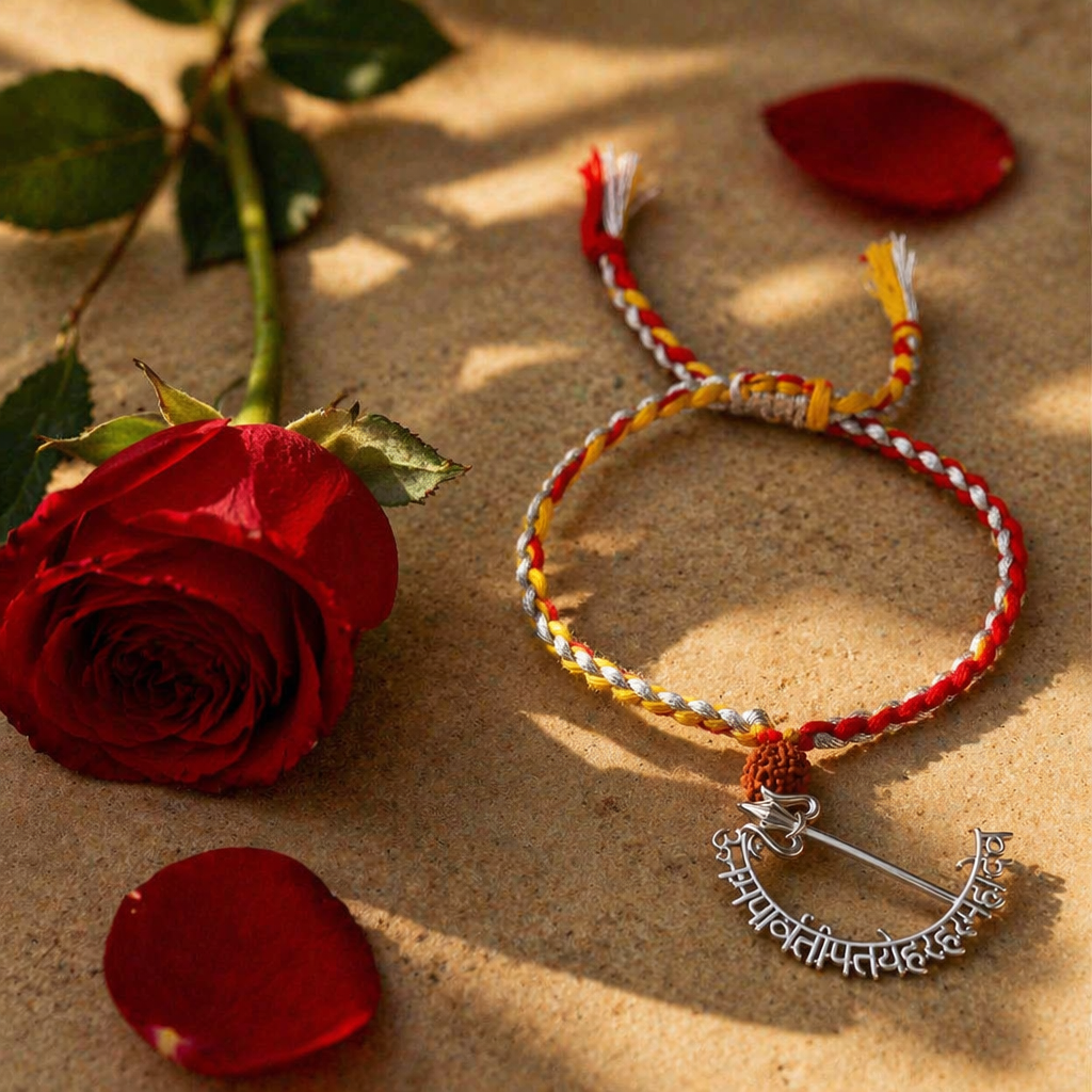 Mahadev Mantra — Handmade Silver Lumba Rakhi