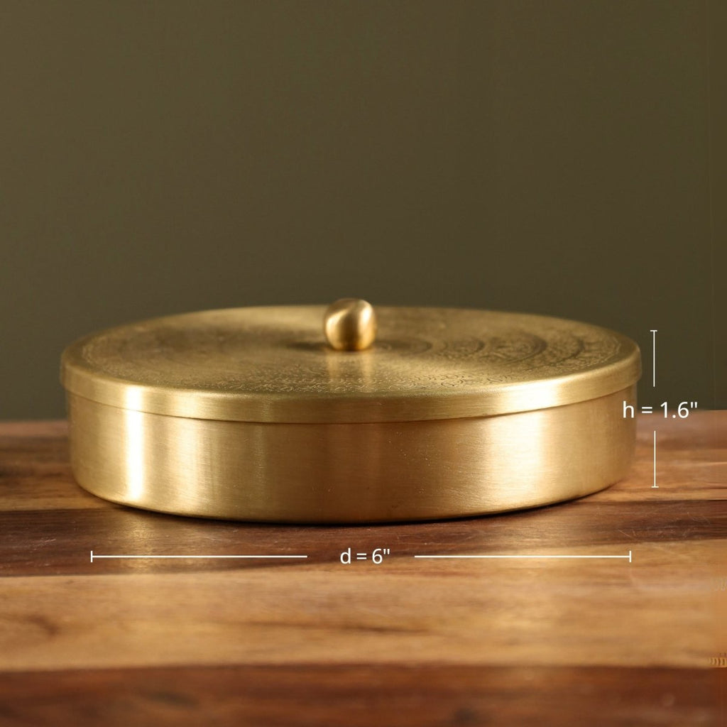 Kitchen Masala or Spice Box in 100% Pure Brass with detachable containers| Organise Your Kitchen Spices in Style