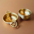 Brass Tea Strainer & Bowl For Everyday Luxury Kitchen Usage | Handmade In India - 7.5cm x 12.5cm / Brass / Natural