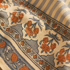 Royal Courtyards Table Cloth Blue and Dusty Pink, The Gathered Table. Handmade in India by House of Taraasha.