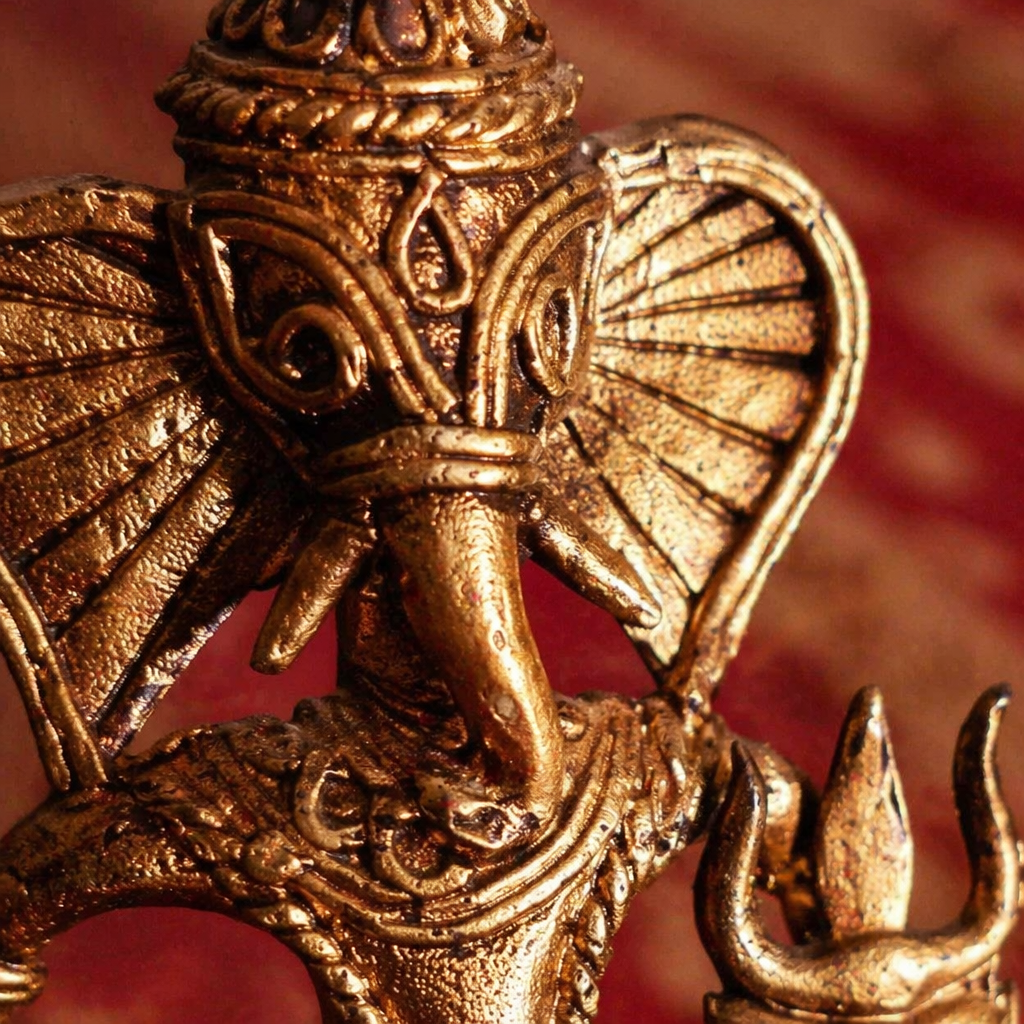 Dhokra Ganesha Bastar Lost-Wax Brass, Tribal Stories. Handmade in India by House of Taraasha.
