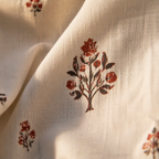 Royal Courtyards Rust & Maroon Woven-Sheer Set of Three, The Draped Window. Handmade in India by House of Taraasha.