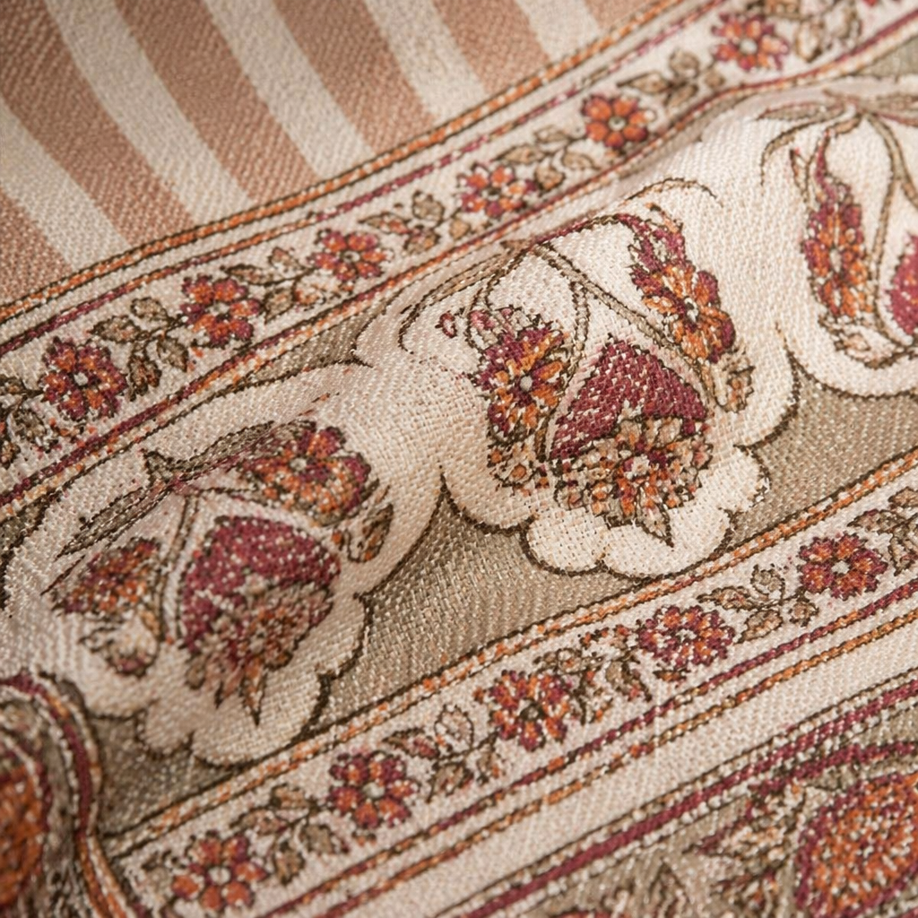 Royal Courtyards Runner and Mat Set Dusty Pink and Off-White, The Gathered Table. Handmade in India by House of Taraasha.
