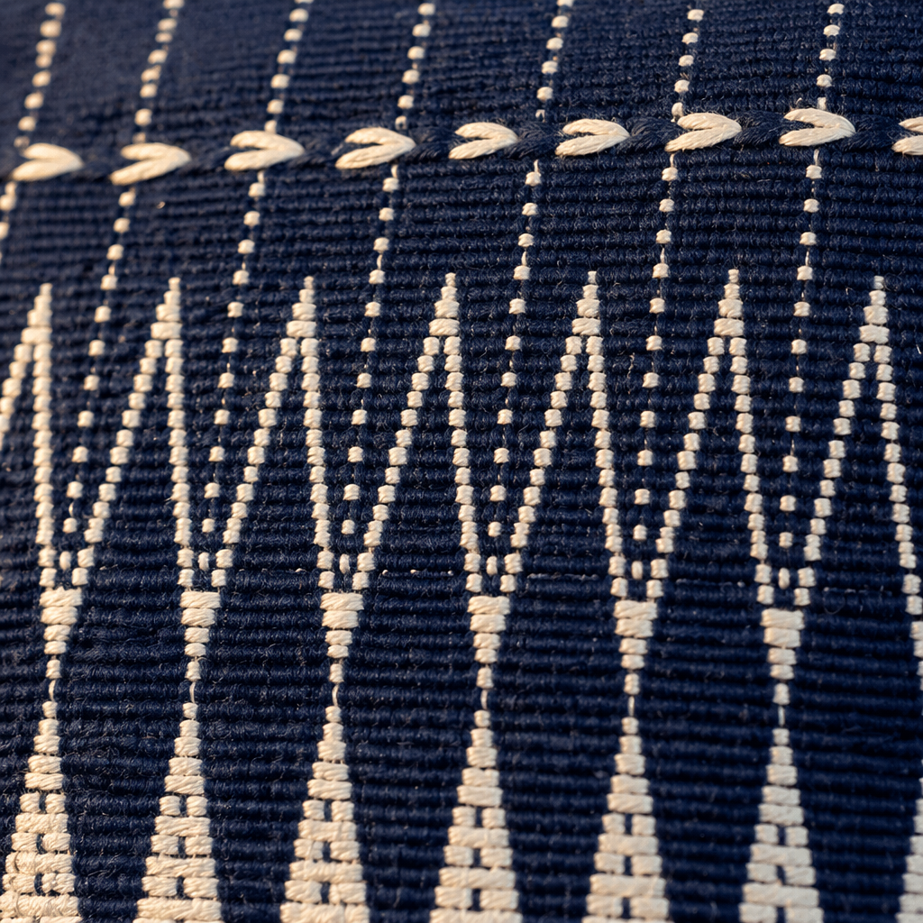 Naga Indigo Backstrap-Loom Woven Tribal Cushion Cover, The Living Room. Handmade in India by House of Taraasha.