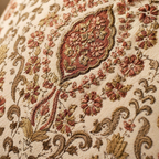 Ivory and Rust Vintage Pattern Block-Printed Cushion Cover, The Living Room. Handmade in India by House of Taraasha.