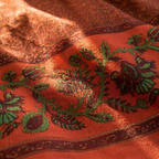 Chintz Revival Green and Brick Red Bed Cover, The Linen Room. Handmade in India by House of Taraasha.