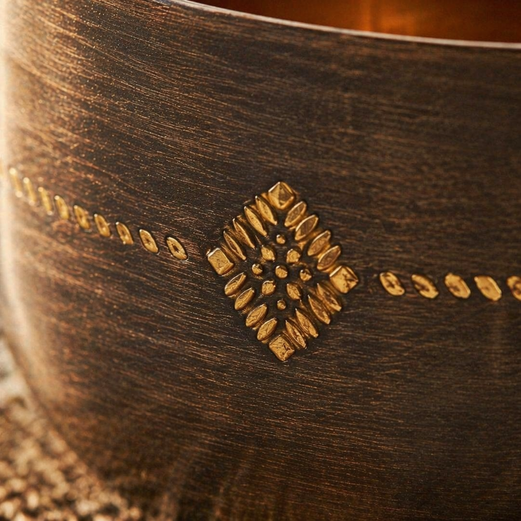 Kanjeevaram Antique Brass Condiment Bowl, The Brass Atelier. Handmade in India by House of Taraasha.