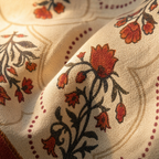 Rust & Maroon Ornate Floral Cotton Tablecloth, The Gathered Table. Handmade in India by House of Taraasha.