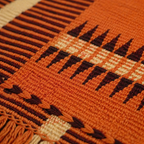 Tangerine Striped Naga Backstrap-Woven Table Mat, The Gathered Table. Handmade in India by House of Taraasha.