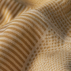 Beige & White Textured Hand-Printed Bedsheet, The Linen Room. Handmade in India by House of Taraasha.