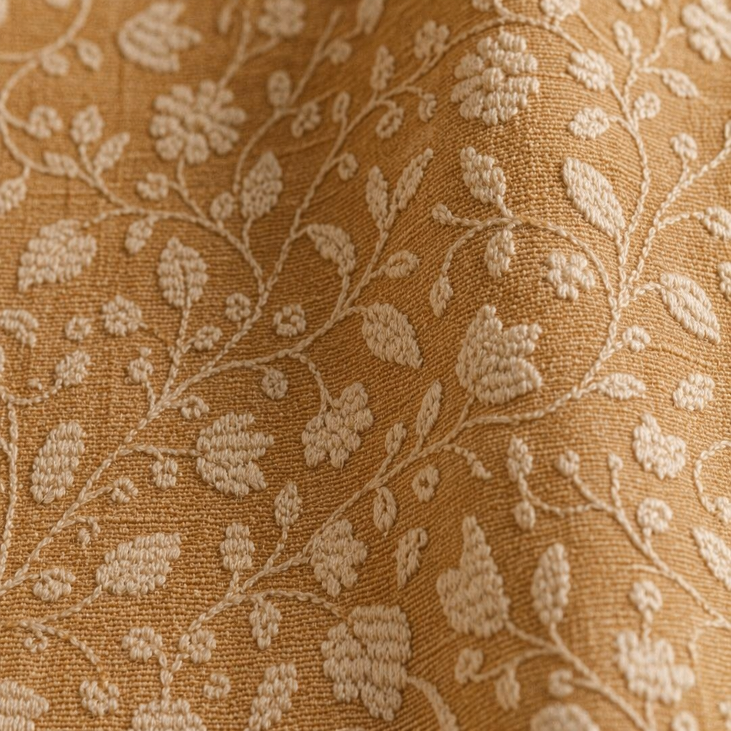 Floral Cotton Hand-Printed 6-Seater Tablecloth, The Gathered Table. Handmade in India by House of Taraasha.