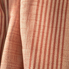 Dusty Pink Stripe Handwoven Semi-Blackout Cotton Curtain, The Draped Window. Handmade in India by House of Taraasha.