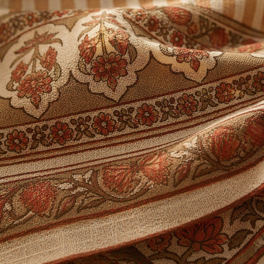 Dusty Pink Floral Cotton Tablecloth & Mat Set, The Gathered Table. Handmade in India by House of Taraasha.