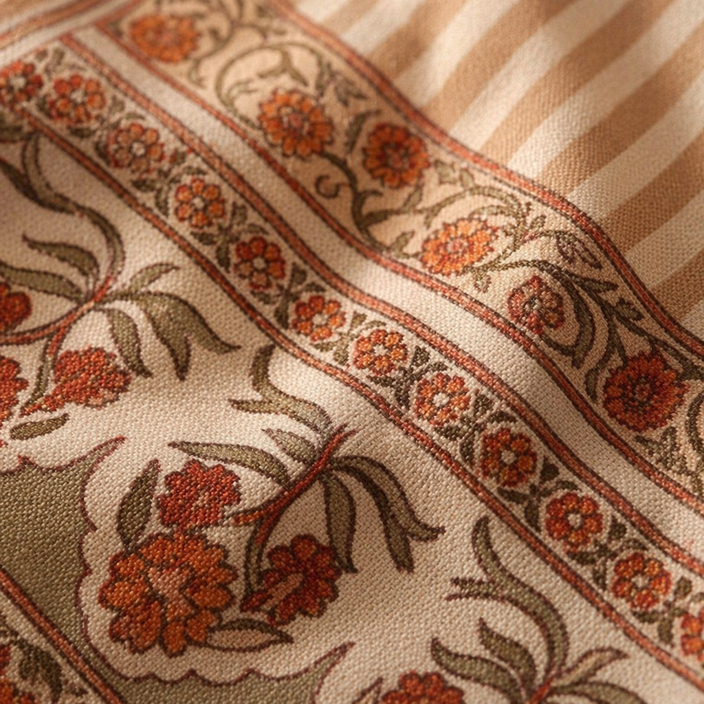 Royal Pink Pure Cotton Floral Table Runner, The Gathered Table. Handmade in India by House of Taraasha.