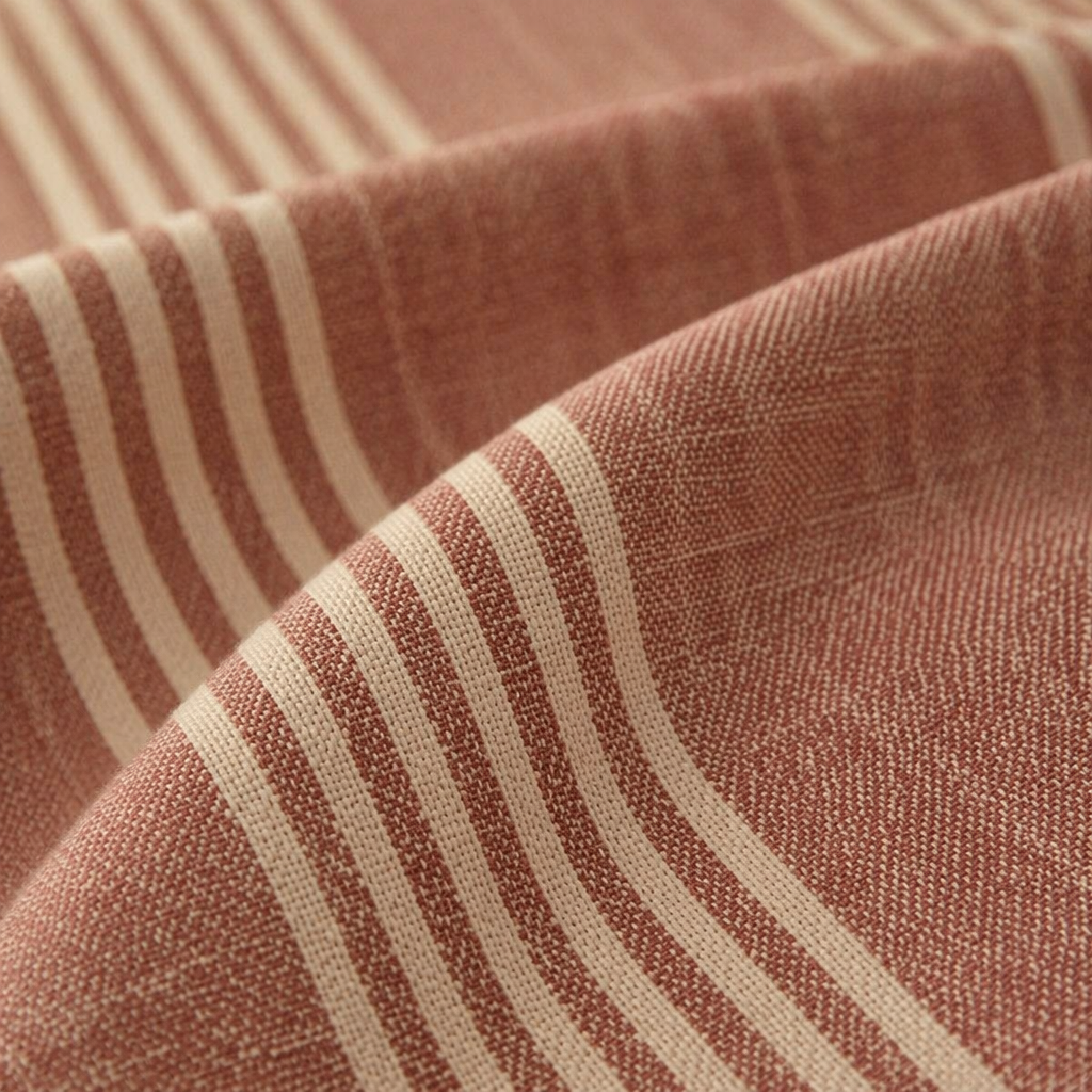 Royal Courtyards Pink Striped Handwoven Bed Cover, The Linen Room. Handmade in India by House of Taraasha.