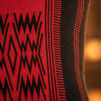 Naga Tribal Backstrap-Woven Red and Black Cushion Cover, The Living Room. Handmade in India by House of Taraasha.