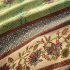 Chintz Aqua, Navy and Peach Bed Cover, The Linen Room. Handmade in India by House of Taraasha.