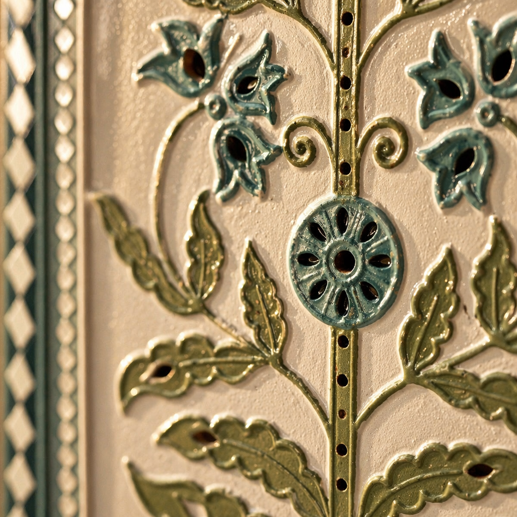 Aqua Blue Lippan Wall Hanging Floral Motif, The Art Wall. Handmade in India by House of Taraasha.
