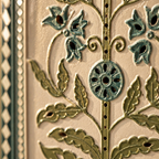 Aqua Blue Lippan Wall Hanging Floral Motif, The Art Wall. Handmade in India by House of Taraasha.