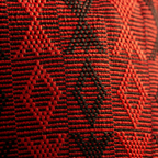Naga Arrowhead Backstrap-Woven Red and Black Cushion Cover, The Living Room. Handmade in India by House of Taraasha.