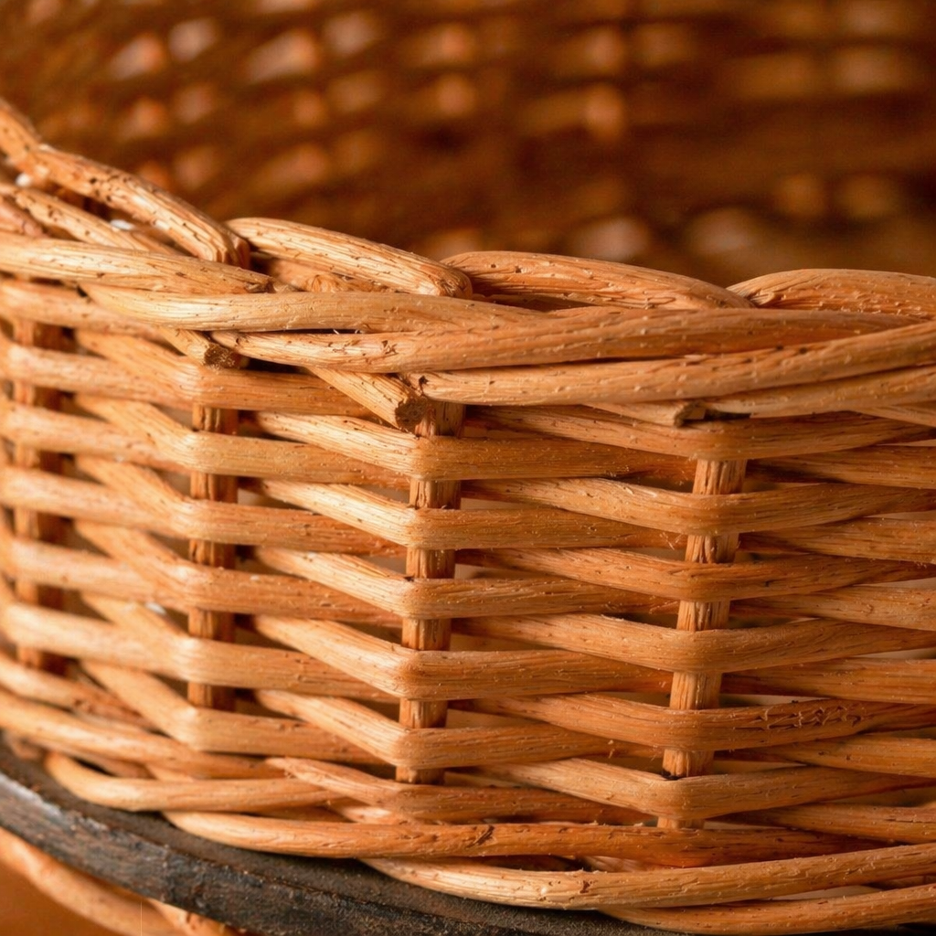 Kashmiri Willow Wicker Storage Box & Fruit Basket, The Wicker House. Handmade in India by House of Taraasha.