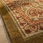 Ivory and Rust Hand Block-Printed Cotton Floor Rug, The Woven Floor. Handmade in India by House of Taraasha.