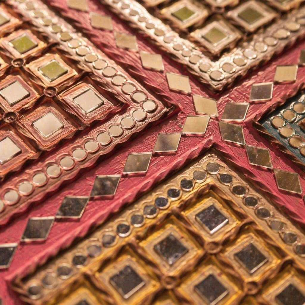Lippan Dazzle Multicolour Mud and Mirror Wall Art, The Art Wall. Handmade in India by House of Taraasha.