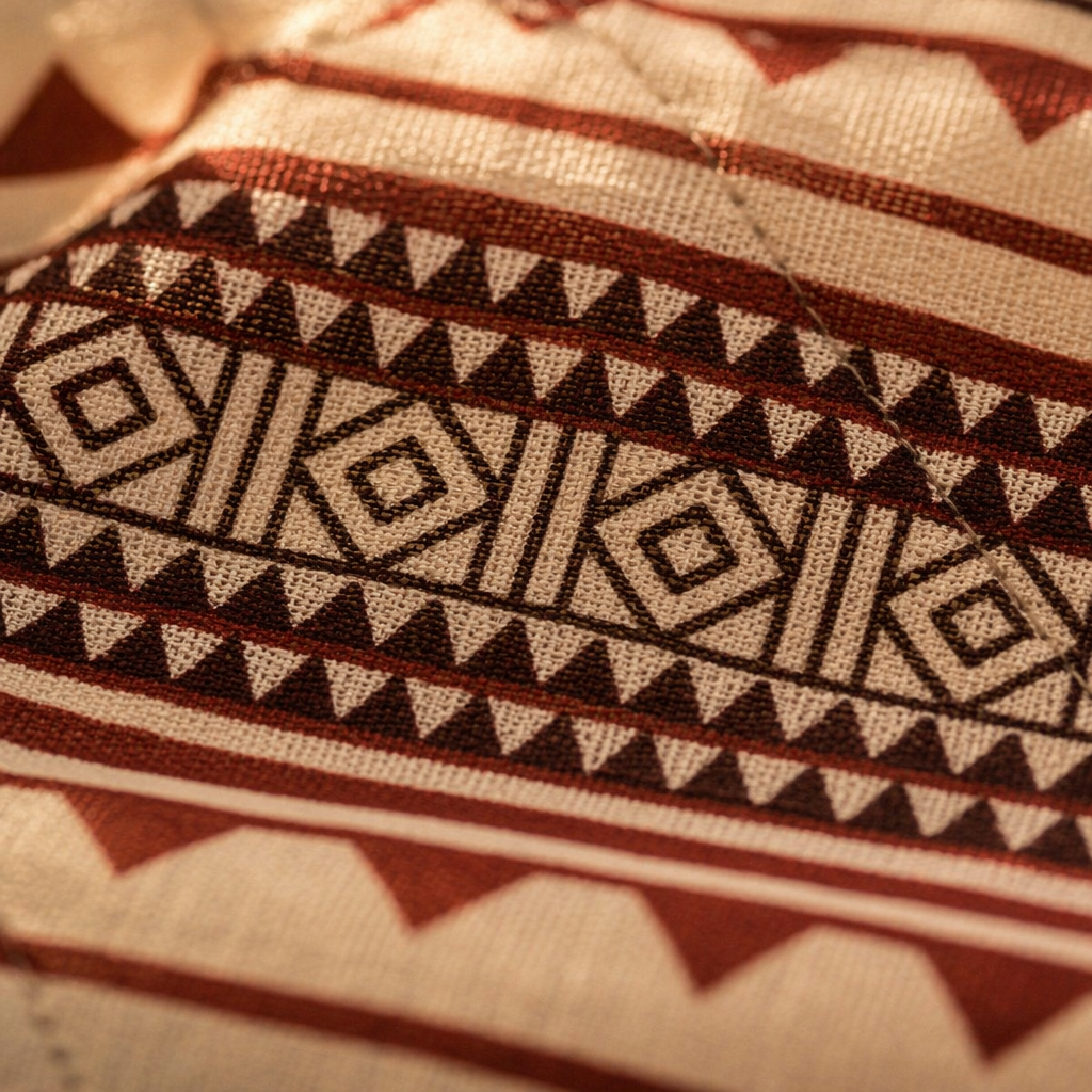 Bagru Geometric Cotton Bedsheet in Black and Maroon, The Linen Room. Handmade in India by House of Taraasha.
