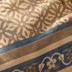 Chintz Taupe and Navy Blue Bedsheet, The Linen Room. Handmade in India by House of Taraasha.
