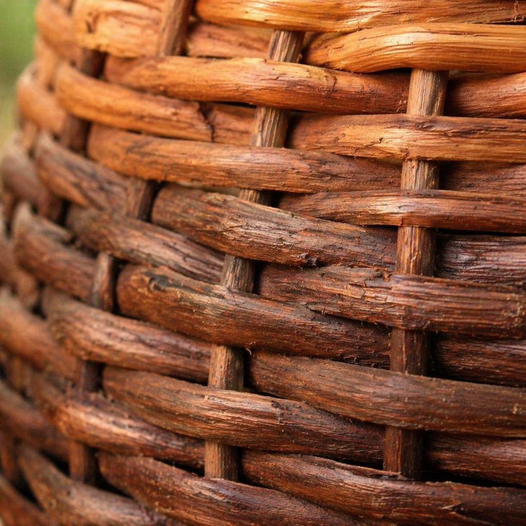 Brown to Indigo Kashmiri Willow Wicker Planter, The Art Wall. Handmade in India by House of Taraasha.
