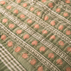 Dusty Pink & Green Reversible Mulmul Quilt, The Linen Room. Handmade in India by House of Taraasha.