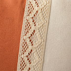 Rust and Off-White Crochet Bolster Cushion Cover, The Living Room. Handmade in India by House of Taraasha.