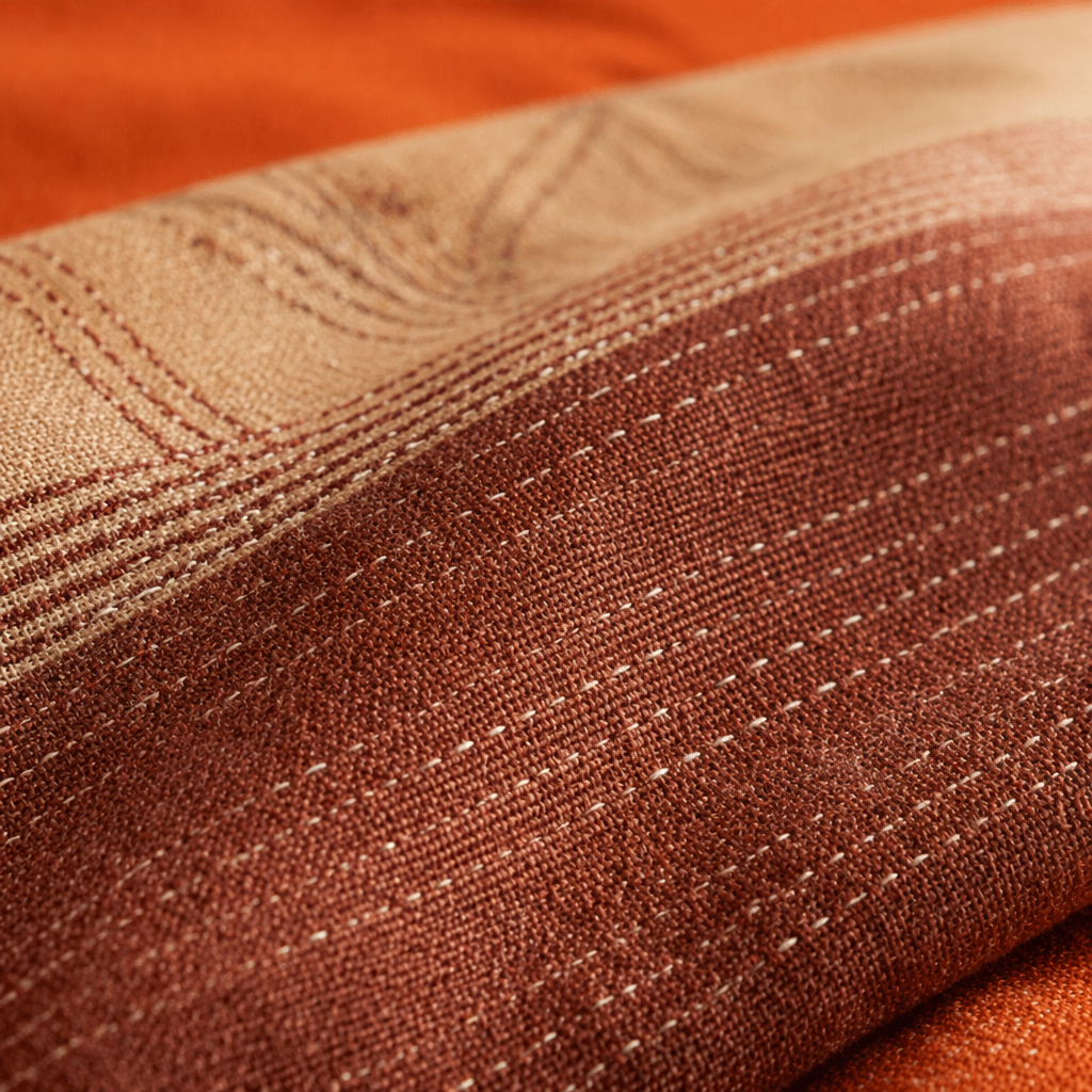 Marigold Rust Handwoven Cotton Bed Cover, The Linen Room. Handmade in India by House of Taraasha.
