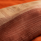 Marigold Rust Handwoven Cotton Bed Cover, The Linen Room. Handmade in India by House of Taraasha.