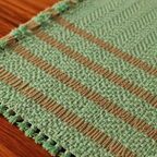 Aqua Green & Beige Madur Grass Table Mat, The Gathered Table. Handmade in India by House of Taraasha.