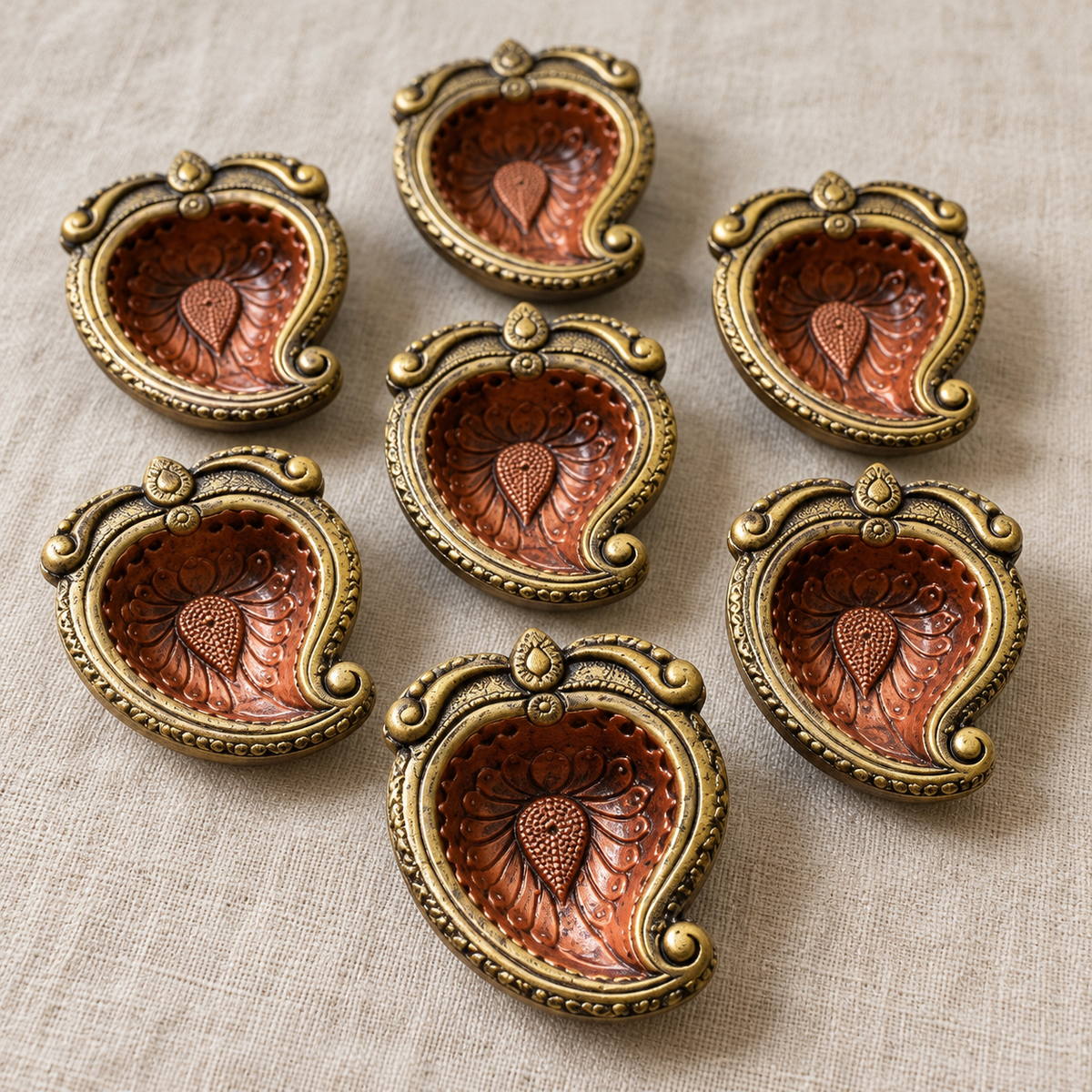 Aam: Mango Terracotta Diyas, Set of 12 or 8