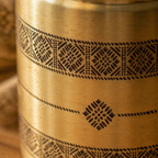 Kanjeevaram Brass Kitchen Jar Duo, The Brass Atelier. Handmade in India by House of Taraasha.